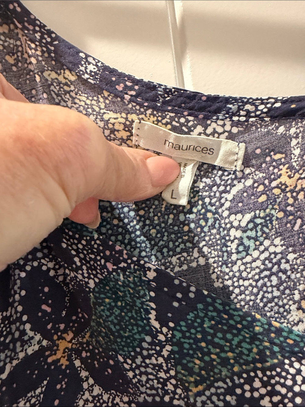 Maurices Navy Floral-Print Button Tank - Picture 2 of 3